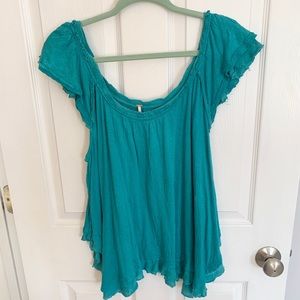 Free people flowy teal top